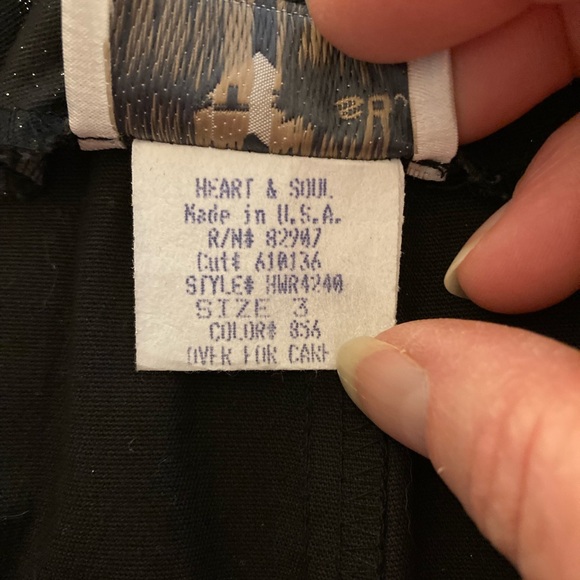 Heart Soul Size 3 Vintage Pants Wide Leg Floral Sparkle Glitter Retro 80's NWT - Picture 2 of 8